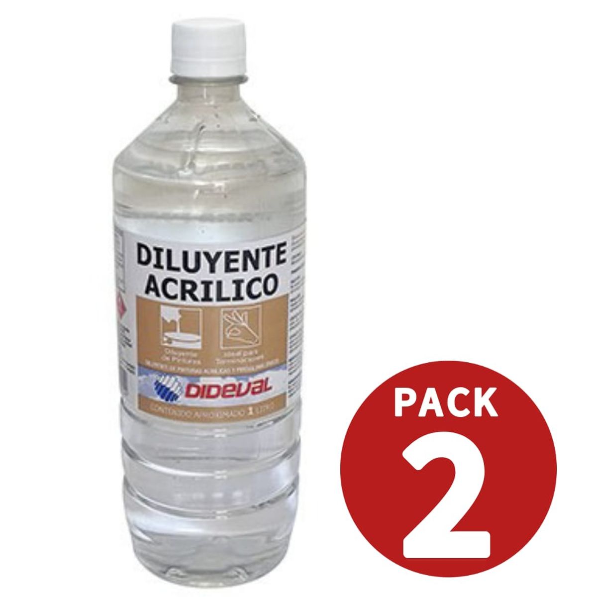 GENERICO - Diluyente Acrilico Dideval 1 Litro Pack 2 Unidades