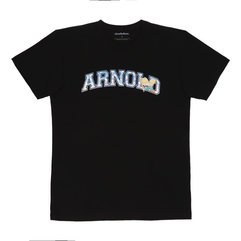 NICKELODEON - POLERA MANGA CORTA HEY ARNOLD NEGRO