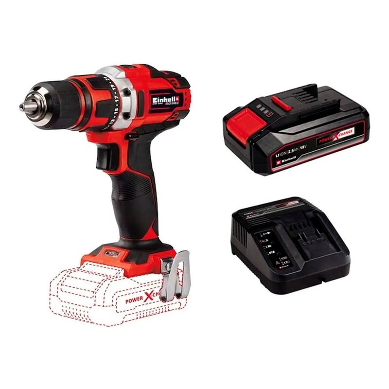 EINHELL - Taladro Atornillador Inalambrico 13mm 18v Bat  Carg Einhell