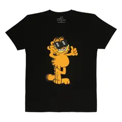 GARFIELD - POLERA MANGA CORTA NEGRO