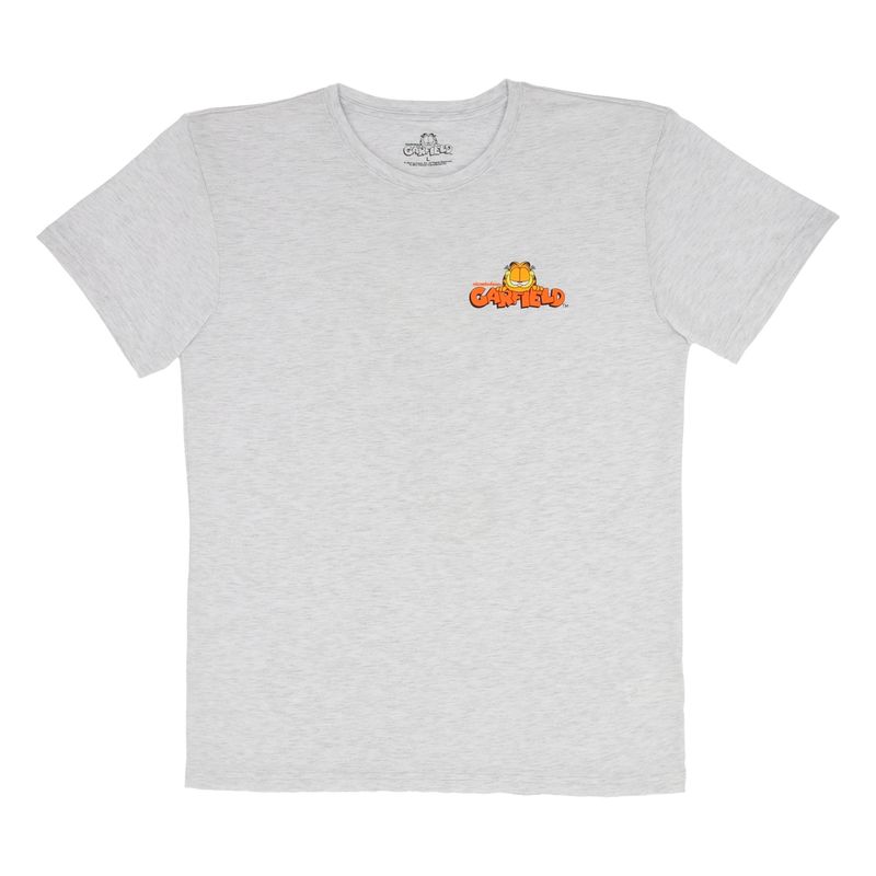 GARFIELD - POLERA MANGA CORTA GARFIELD GRIS MELANGE