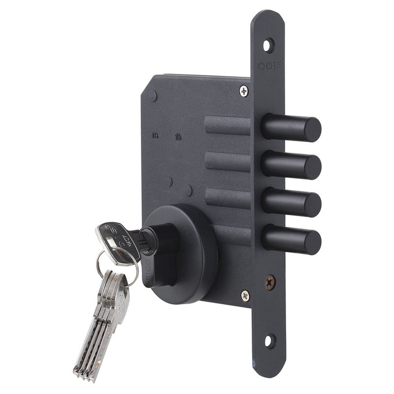 ODIS - Cerrojo Embutir Odis 605 Llave-Seguro - Negro