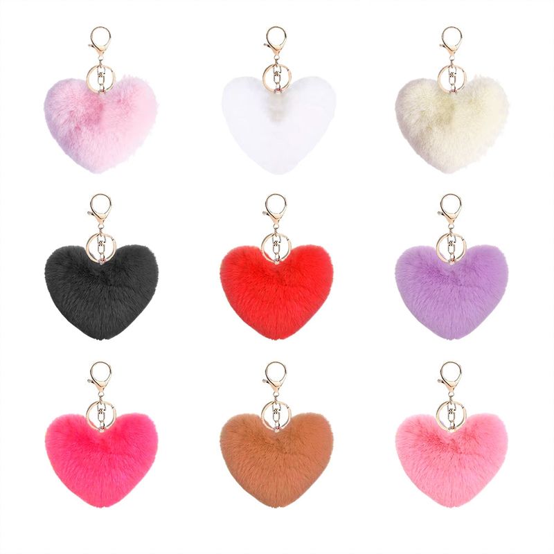 FUNSHOP - 1 Llavero Pompón Peludo Para Carteras De Moda - Corazón