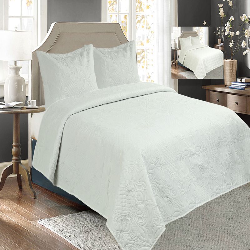GENERICO - Cubrecama Quilt Cobertor de Verano 1.5 Plazas D3 Natural