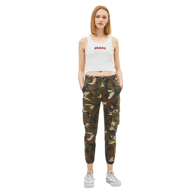 LUNATICA - Jogger Cargo Tiro alto y Puños Elasticados Talla 36 - Bershka