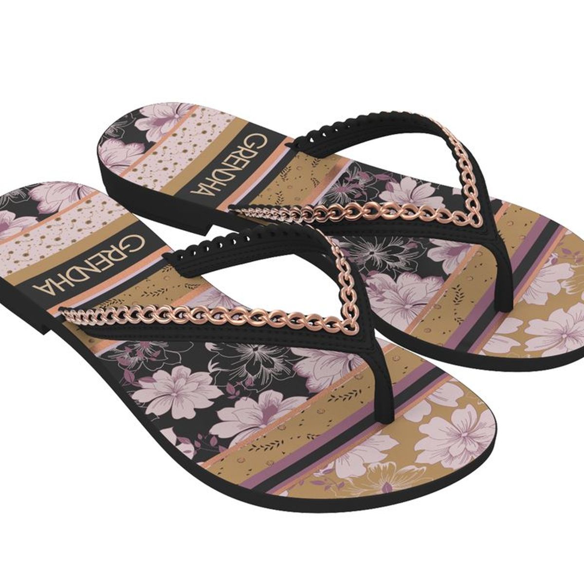 GRENDHA - Sandalia Acai Plural Negro/Café  Grendha