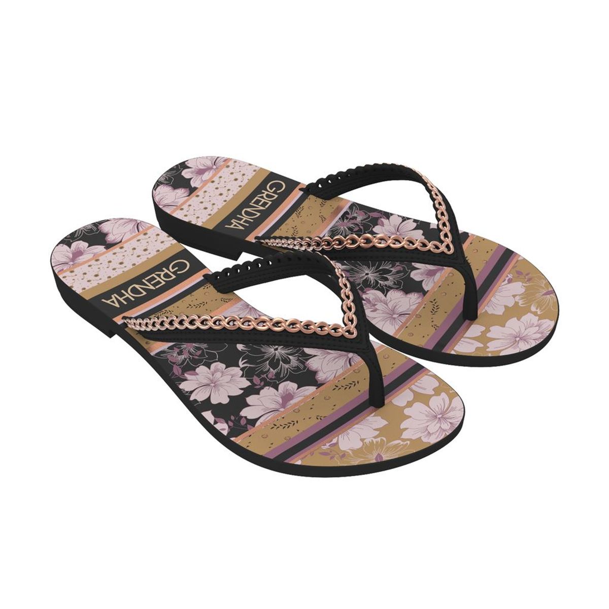 GRENDHA - Sandalia Acai Plural Negro/Café  Grendha