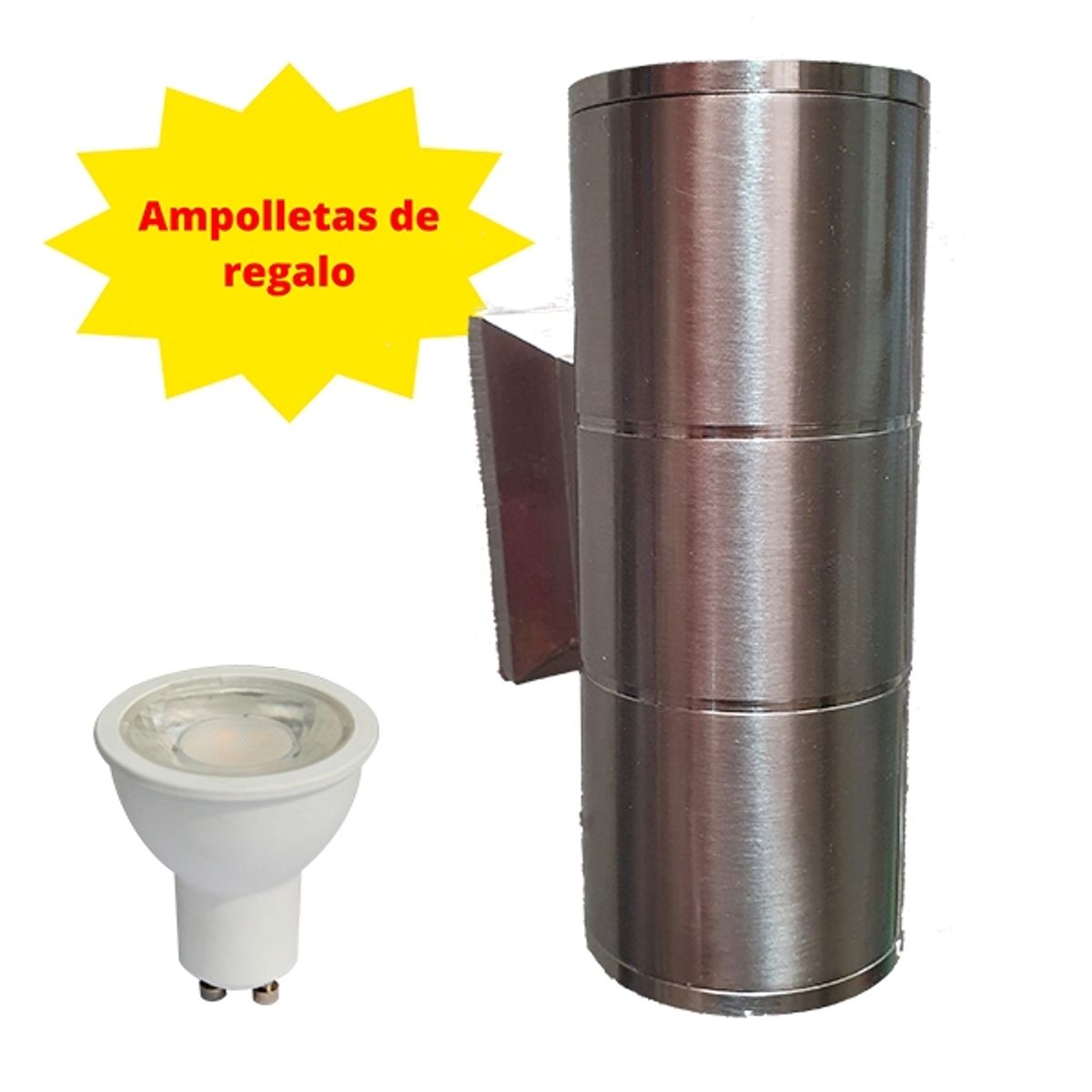 GENERICO - Aplique de Pared Exterior Tubular Metalico Incluye Ampolletas