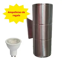 GENERICO - Aplique de Pared Exterior Tubular Metalico Incluye Ampolletas