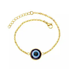 GENERICO - Pulsera Mujer Acero Quirúrgico Dorada Ojo Turco