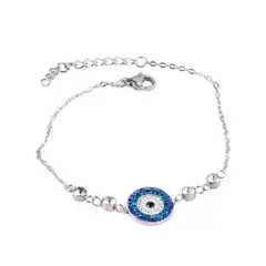 GENERICO - Pulsera Mujer Acero Quirúrgico Plateado Ojo Turco Circones.