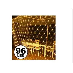 GENERICO - Malla 96 Luces Led 1.5x1.5m Cálido Cortina Cenefa Deco Navidad