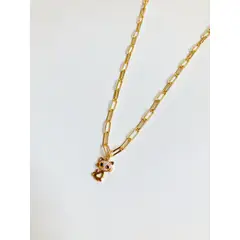 EL BAZAR DE ELLA - Collar colgante de gato bañado en oro con piedra circonita
