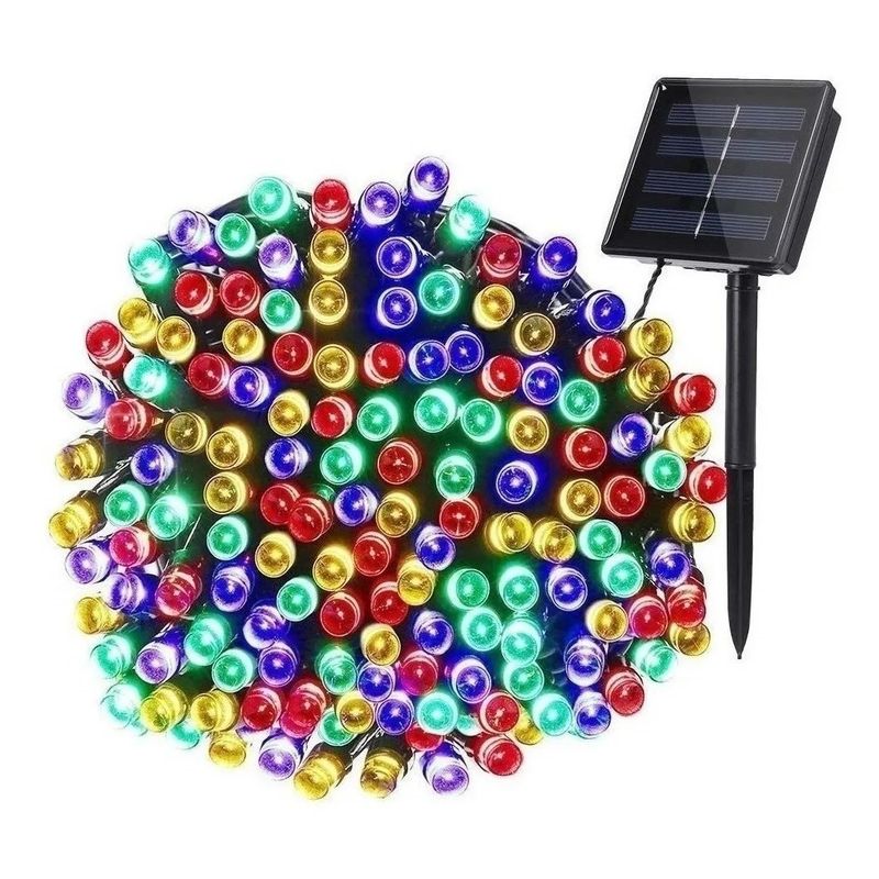 GENERICO - Luces solares Guirnalda 100 Led Multicolor 10 Metros