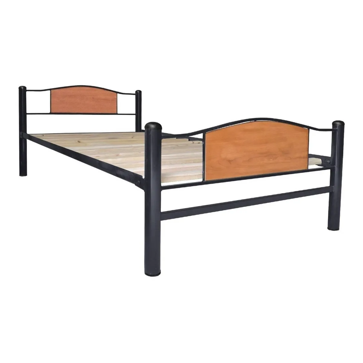 FUTONES Y MUEBLES - Cama Metálica Child 1.5 Plaza Grafito.