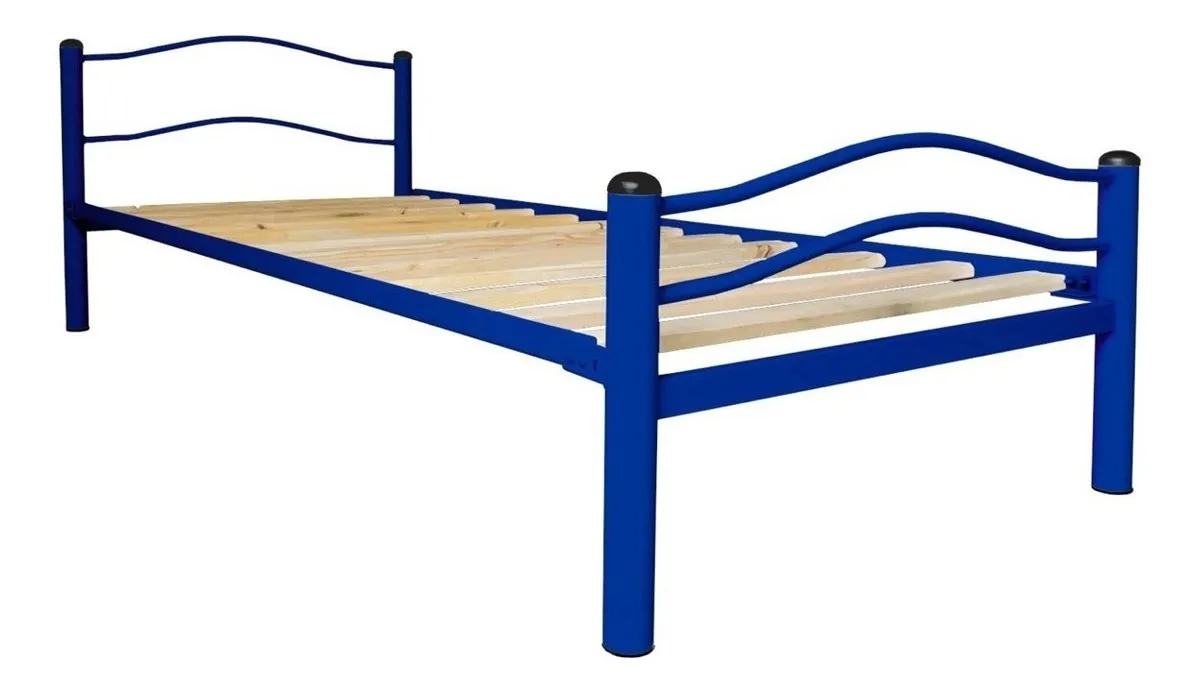 Cama Metalica Wind 1 Plaza Azul