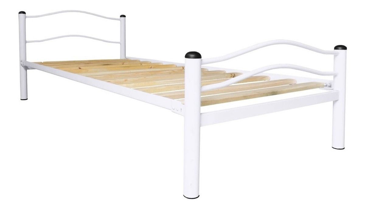 Cama Metalica Wind 1.5 Plaza Blanco