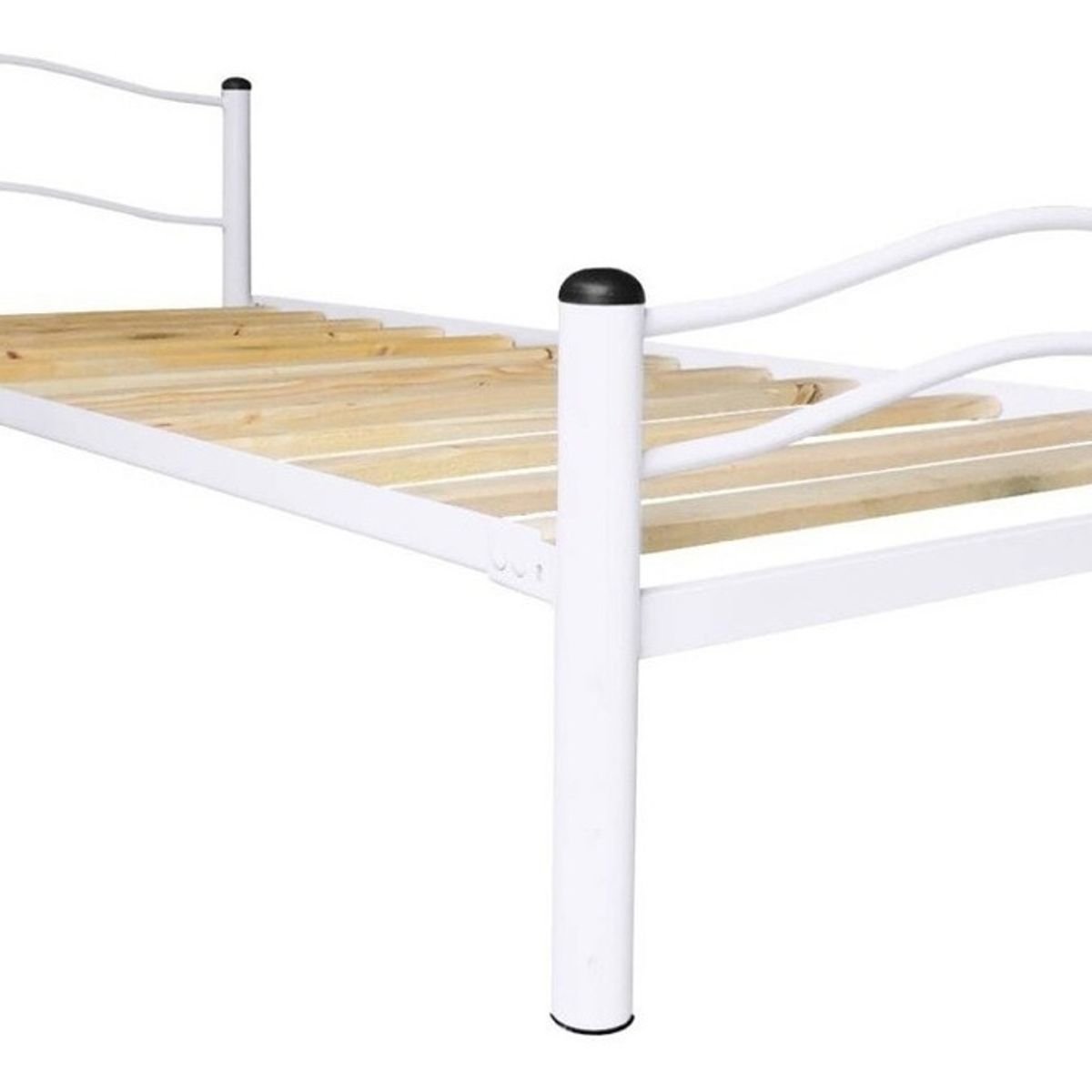 FUTONES Y MUEBLES - Cama Metálica Wind 1.5  Plaza Blanco