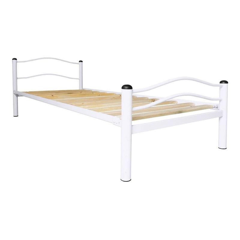 FUTONES Y MUEBLES - Cama Metálica Wind 1.5  Plaza Blanco