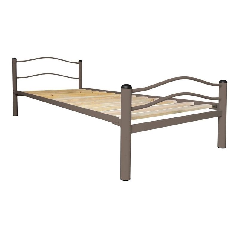 FUTONES Y MUEBLES - Cama Metálica Wind 1.5 Plaza Castaño