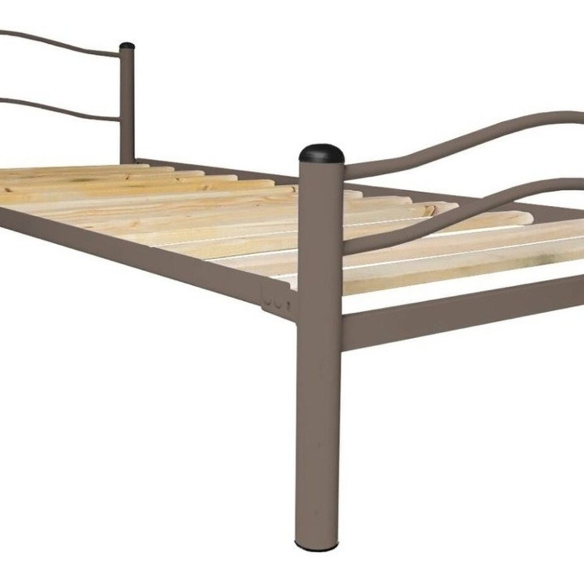 FUTONES Y MUEBLES - Cama Metálica Wind 1 Plaza Castaño.