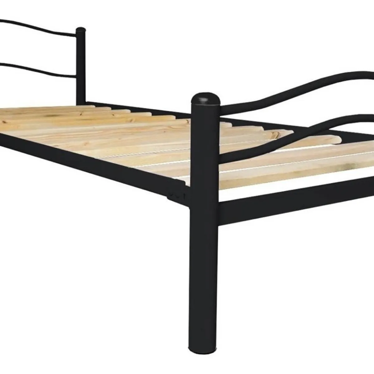 FUTONES Y MUEBLES - Cama Metálica Wind 1.5  Plaza Negro