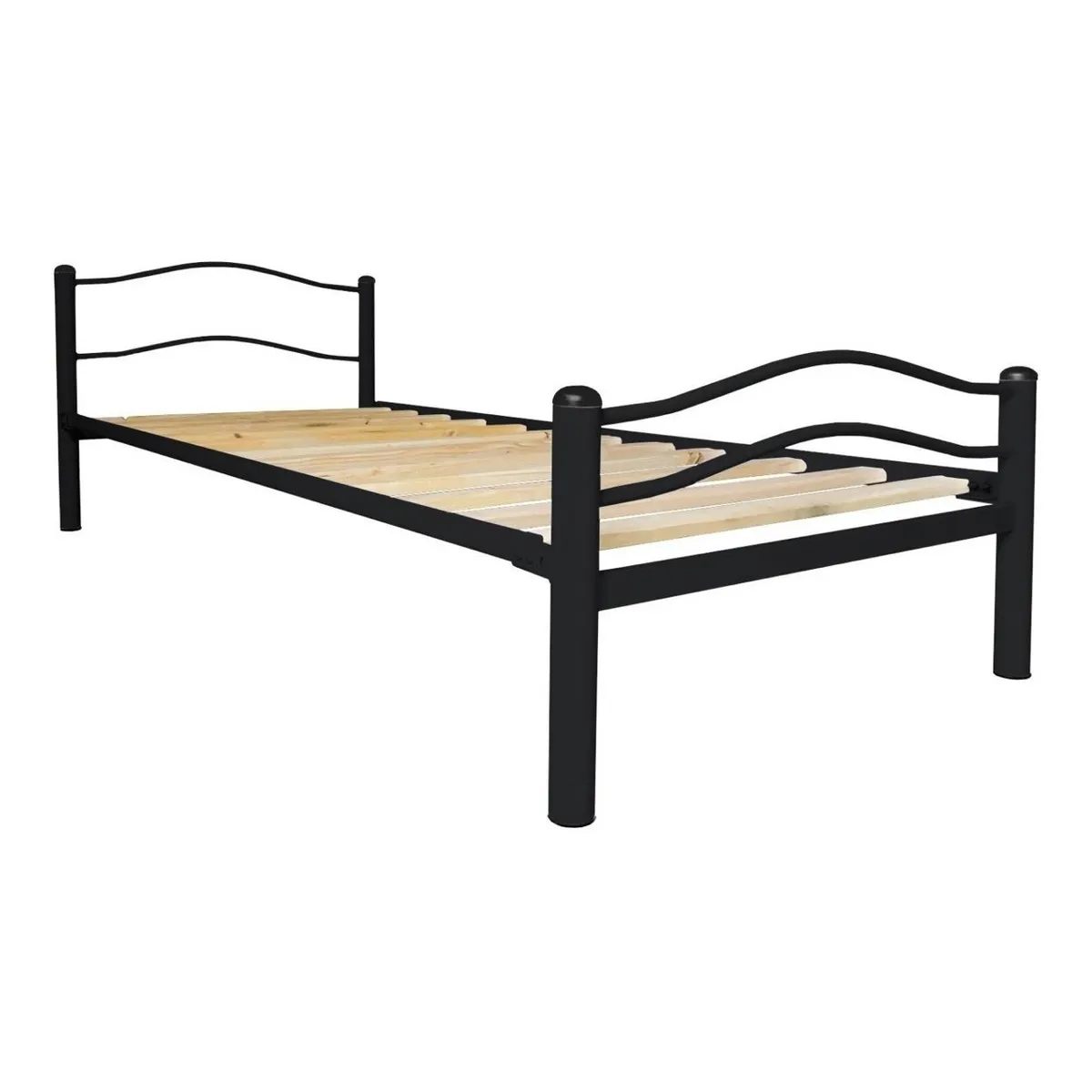 FUTONES Y MUEBLES - Cama Metálica Wind 1 Plaza Negro.