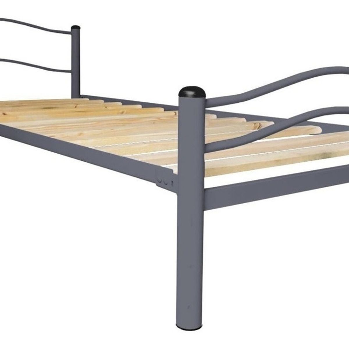 FUTONES Y MUEBLES - Cama Metálica Wind 1.5  Plaza Grafito.