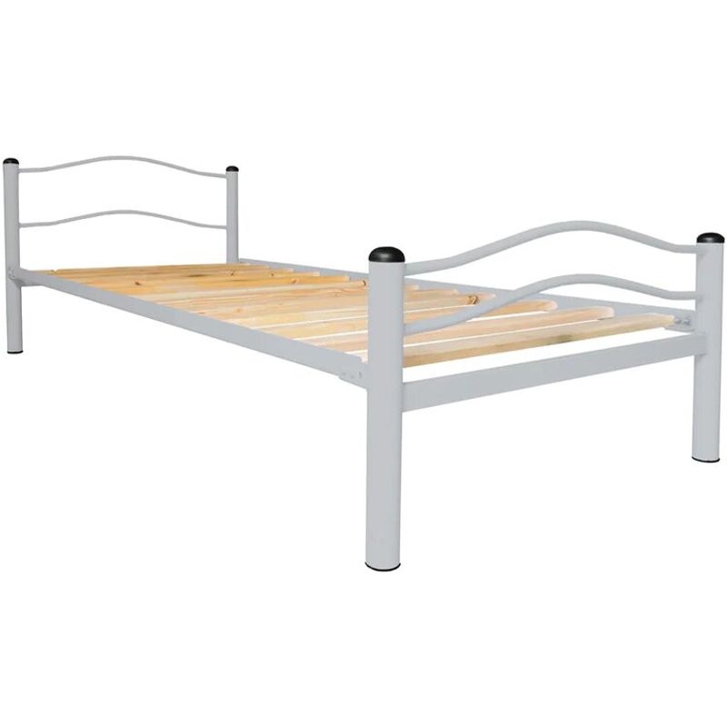 FUTONES Y MUEBLES - Cama Metálica Wind 1 Plaza Plata