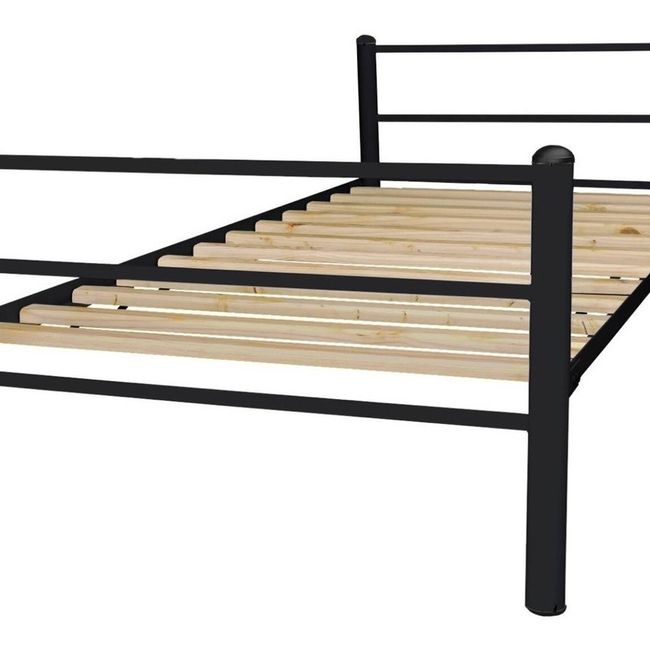 FUTONES Y MUEBLES - Cama Metálica 1.5 Plaza Negro.