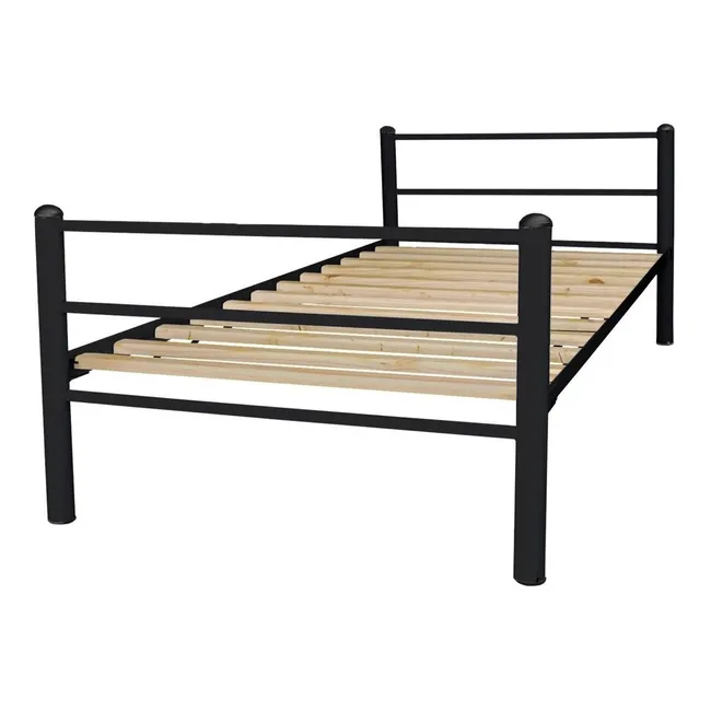 FUTONES Y MUEBLES - Cama Metálica 1.5 Plaza Negro.