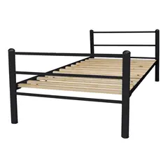 FUTONES Y MUEBLES - Cama Metálica 1.5 Plaza Negro