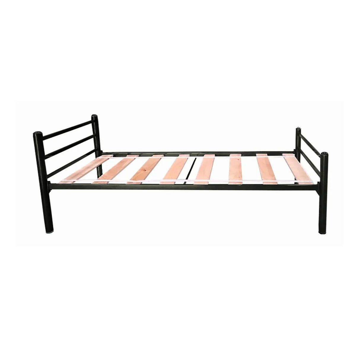 FUTONES Y MUEBLES - Cama Metálica 1.5 Plaza Negro.