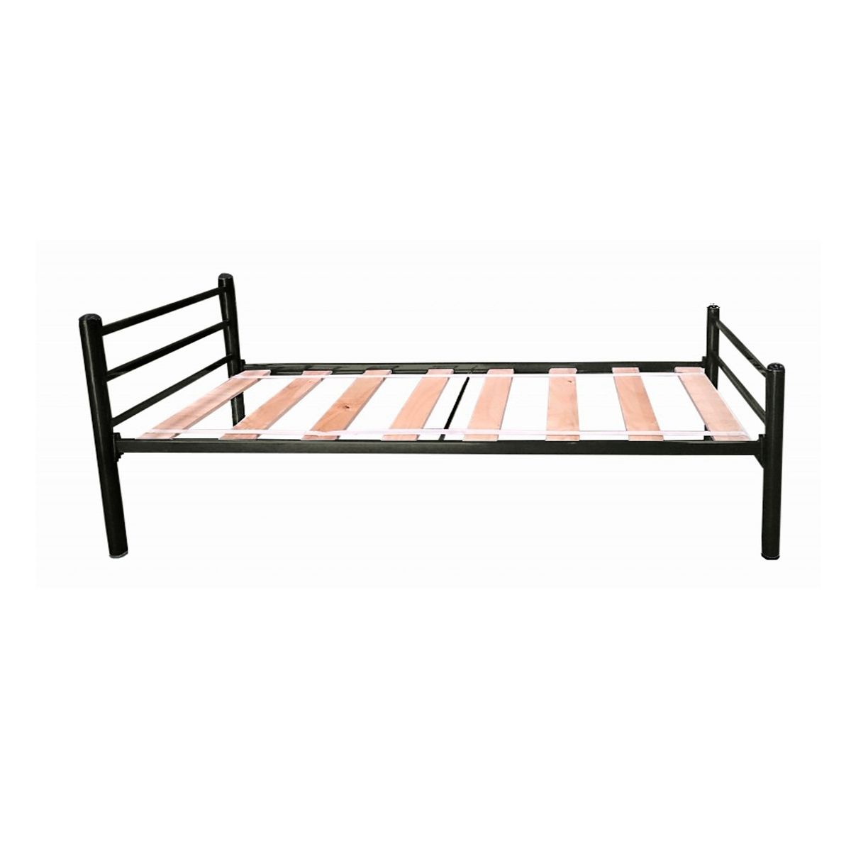 FUTONES Y MUEBLES - Cama Metálica 1 Plaza Negro.
