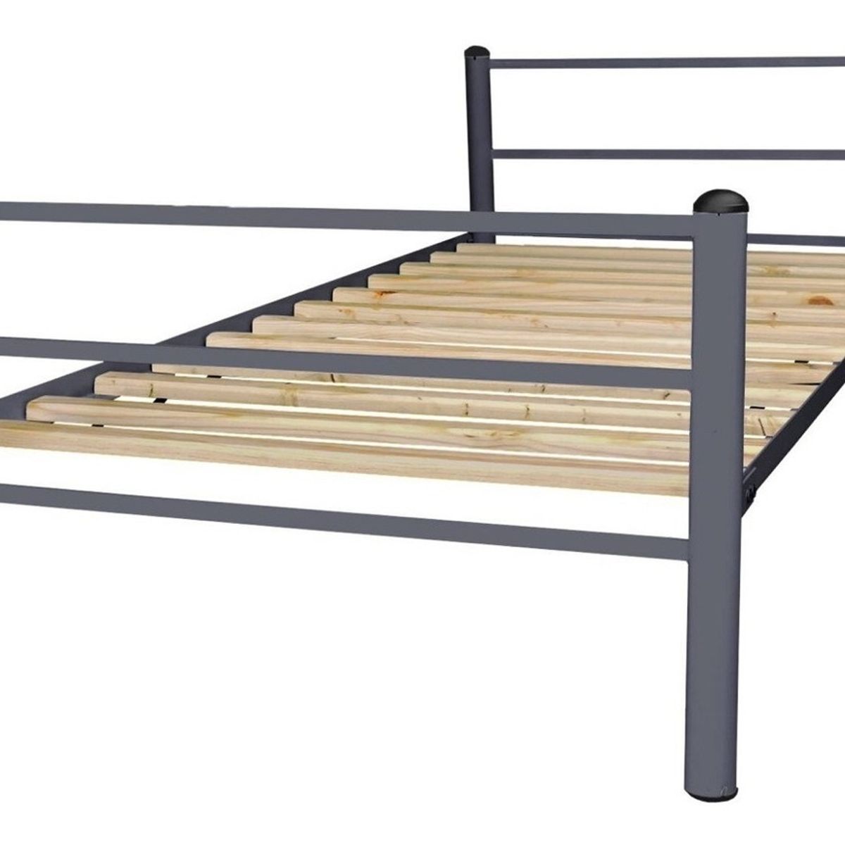 FUTONES Y MUEBLES - Cama Metálica 1.5 Plaza Grafito