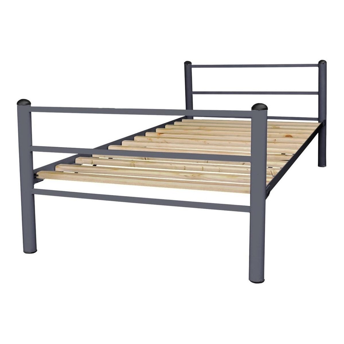 FUTONES Y MUEBLES - Cama Metálica 1 Plaza Grafito