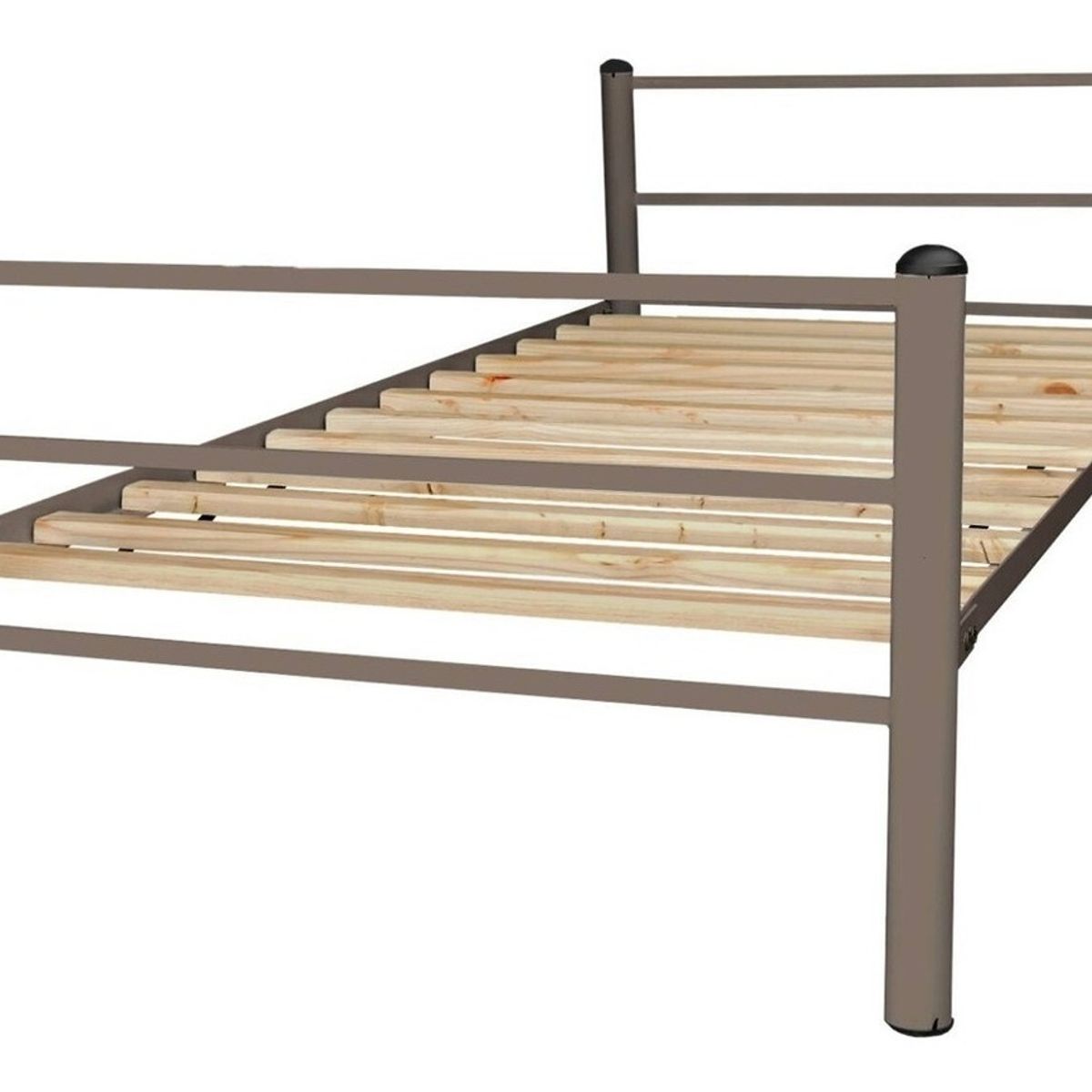 FUTONES Y MUEBLES - Cama Metálica 1 Plaza Castaño.