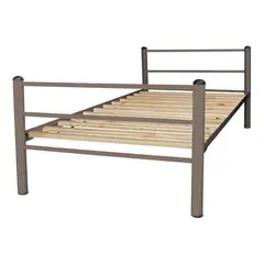 FUTONES Y MUEBLES - Cama Metálica 1 Plaza Castaño