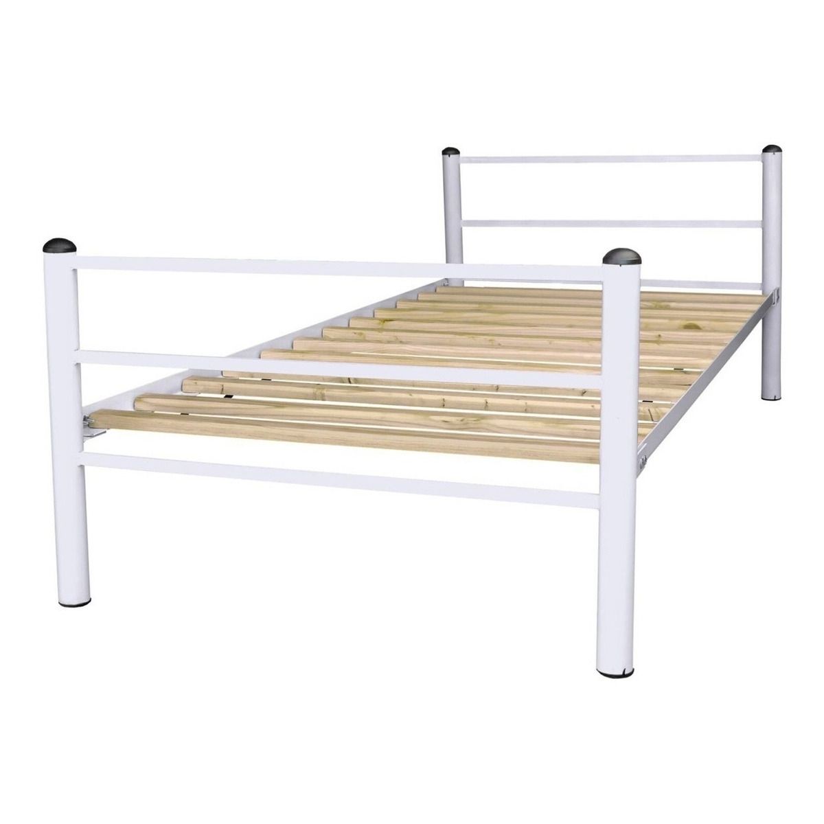 FUTONES Y MUEBLES - Cama Metálica 1 Plaza Blanco.