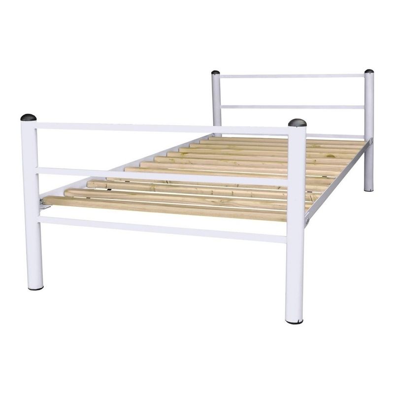 FUTONES Y MUEBLES - Cama Metálica 1 Plaza Blanco