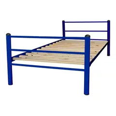 FUTONES Y MUEBLES - Cama Metálica 1 Plaza Azul