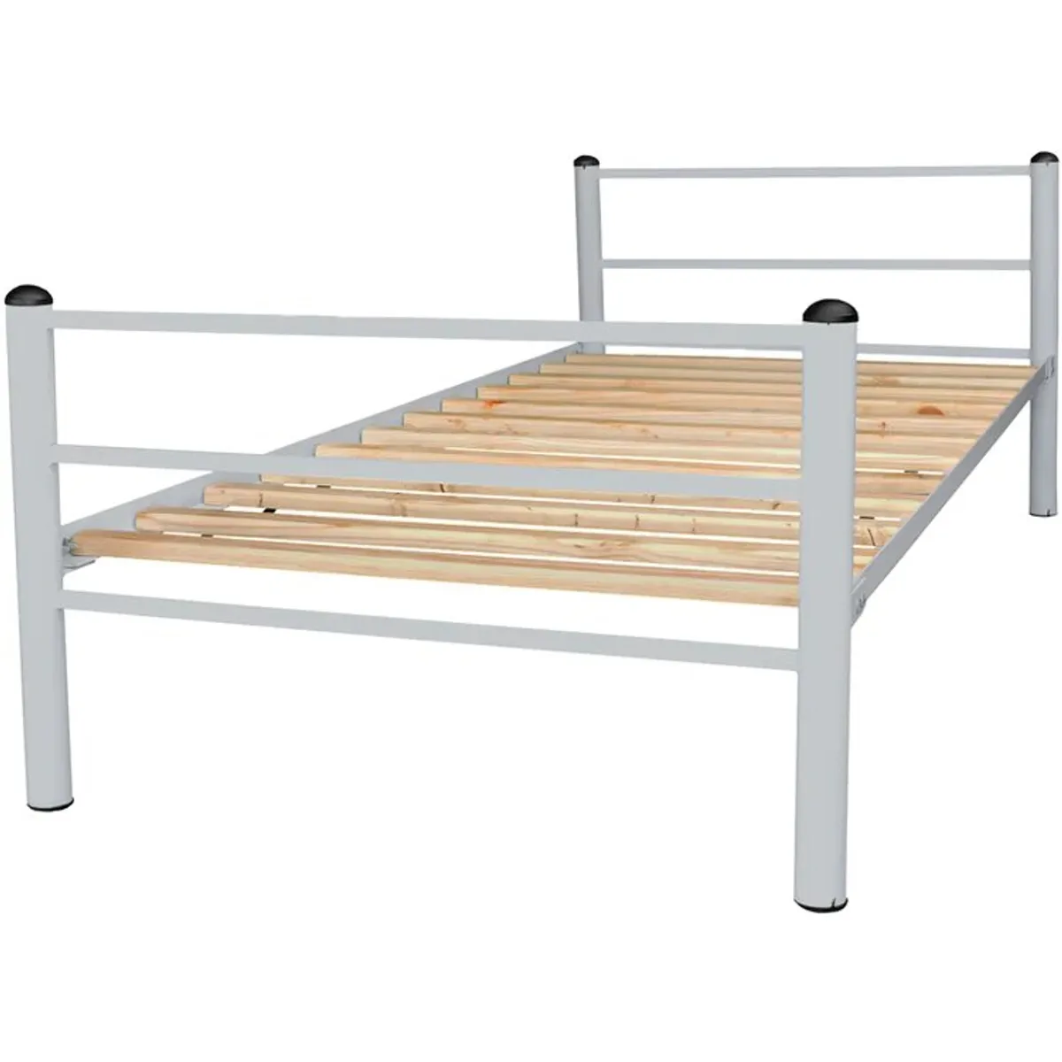 FUTONES Y MUEBLES - Cama Metálica 1.5 Plaza Plateado.