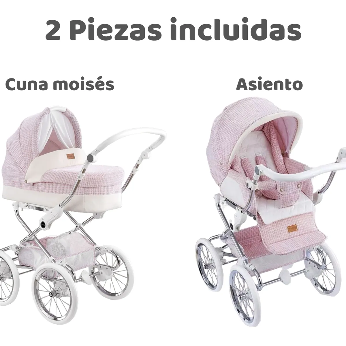 LUBABYCAS - Coche Lujoso Royal De Coolbaby 2 Piezas Gris By Lubabycas