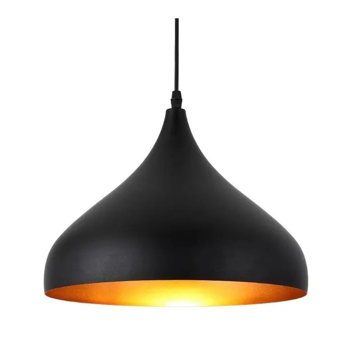 GENERICO - Lámpara Tipo Campana Color Negro Con Interior Dorado