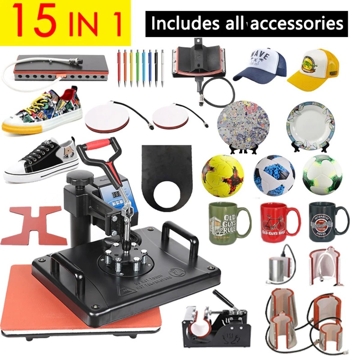 GENERICO - Maquina de Sublimacion 15 En 1 Estampadora