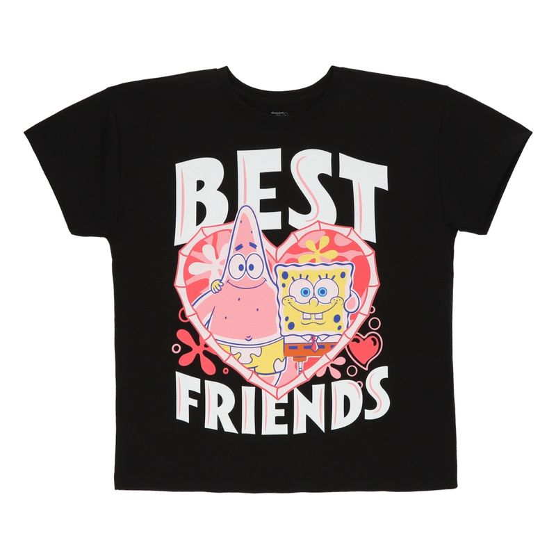 NICKELODEON - POLERA MANGA CORTA BOB ESPONJA NEGRO