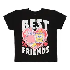 NICKELODEON - POLERA MANGA CORTA BOB ESPONJA NEGRO