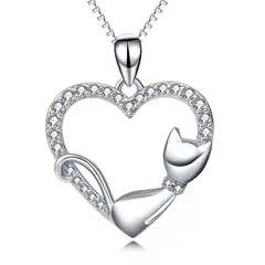 GENERICO - Collar gato plata 925 mujer regalo gatito