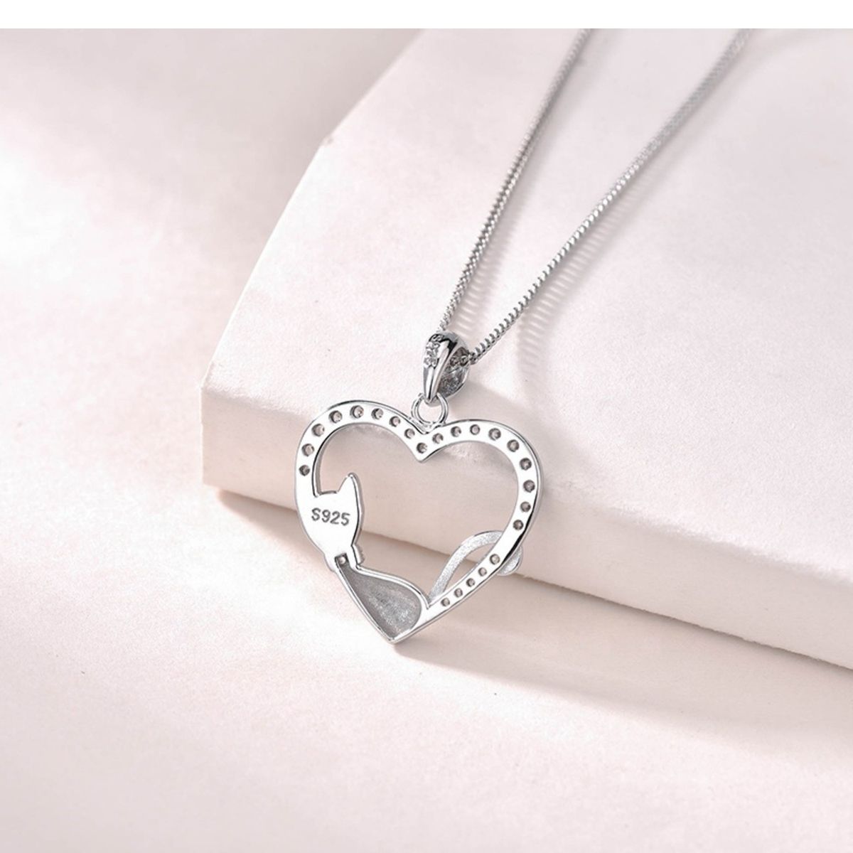 GENERICO - Collar gato plata 925 mujer regalo gatito