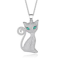 Collar gato plata 925 esmeralda mujer regalo gatito